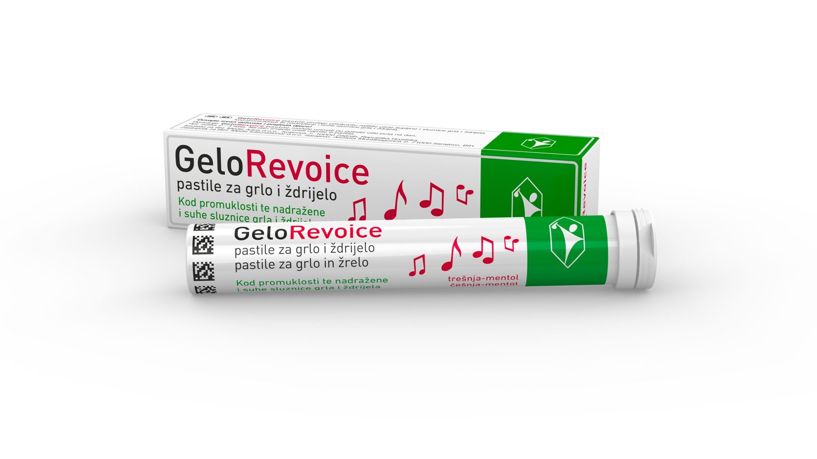 GeloRevoice® pastile za grlo koje štite, vlaže i regeneriraju sluznicu kod suhog kašlja i nadraženog grla - trešnja mentol, češnja