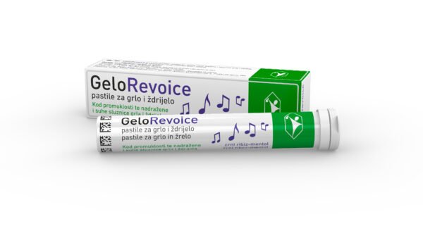 Pastile GeloRevoice® crni ribiz - mentol, kutija sa 20 pastila za ublažavanje iritacije grla