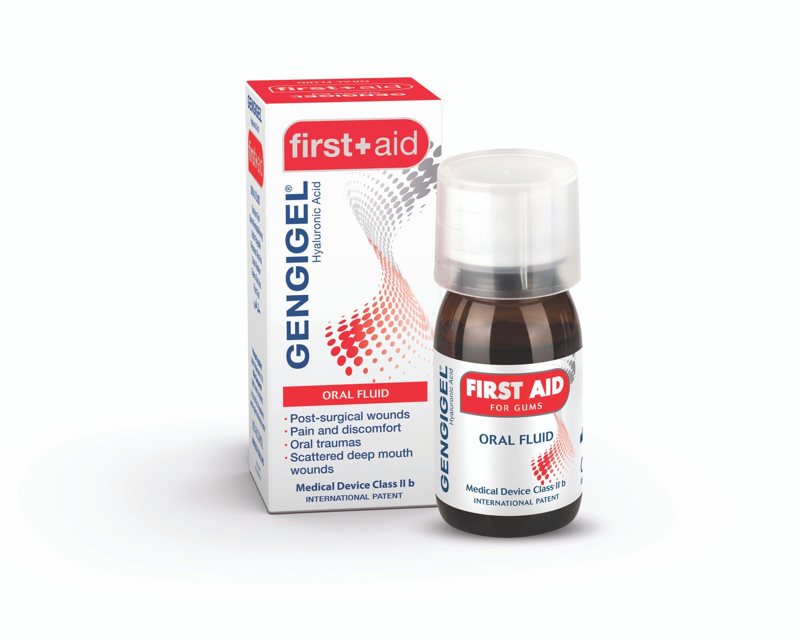 Gengigel First Aid gel 50 ml za zaštitu i regeneraciju desni nakon oralnih intervencija.