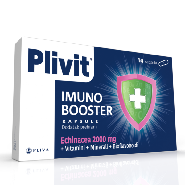 Plivit Imuno Booster kapsule, pakovanje od 14 kapsula za jačanje imuniteta.