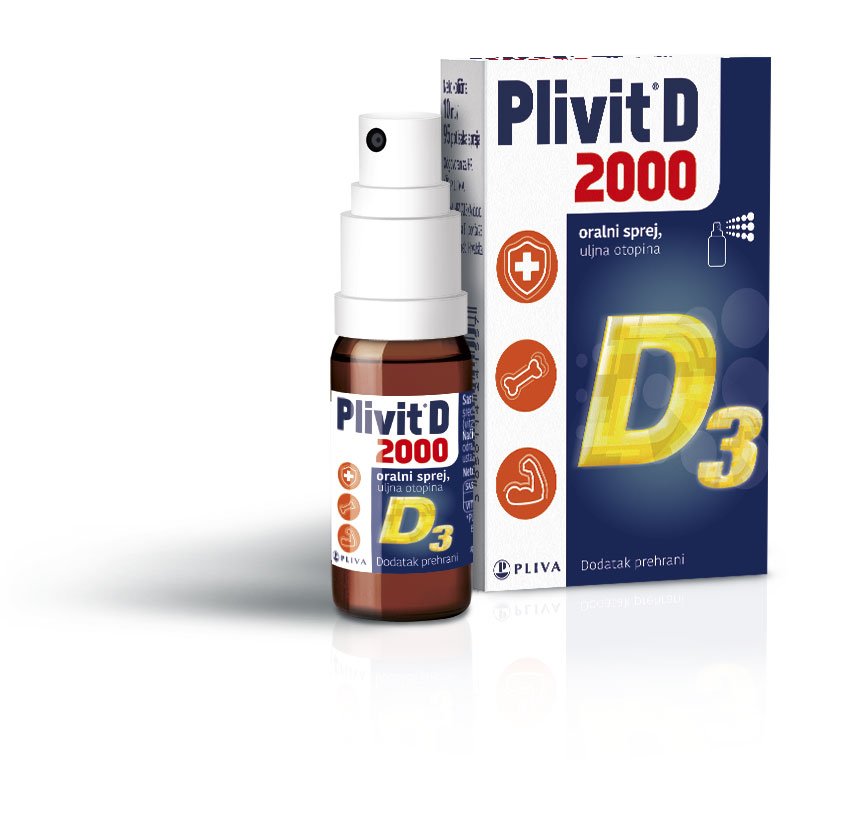 Plivit D 2000 oralni sprej sa vitaminom D, bočica od 30 ml.