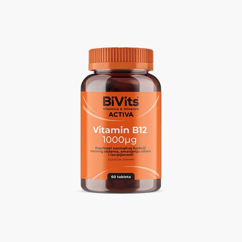 BiVits ACTIVA Vitamin B12 – 1 tableta sa 1000 µg vitamina B12 za prevenciju deficita i podršku zdravlju nervnog sistema