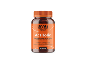 BiVits ACTIVA ActiFolic – 1 bočica sa 60 tableta folne kiseline za odrasle, koja pruža 800 µg aktivnog 5-metiltetrahidrofolata za optimalnu podršku zdravlju