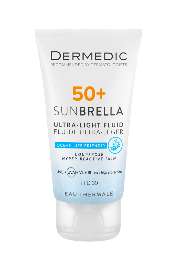 DERMEDIC Sunbrella Ultra-lagani SPF50+ fluid kuperozna,hiper-reaktivna koža