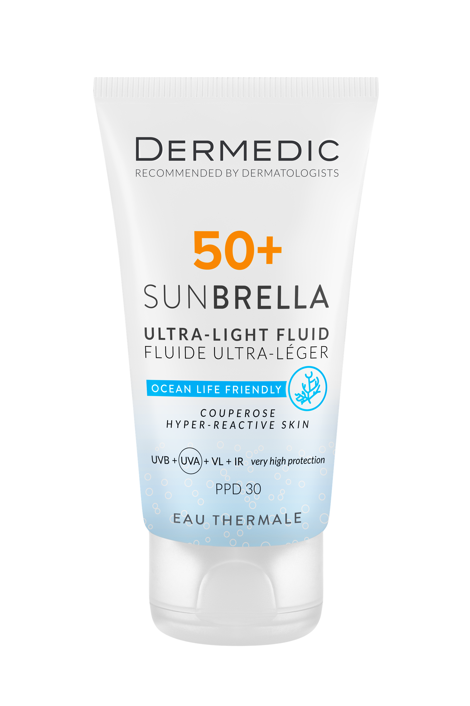 DERMEDIC Sunbrella Ultra-lagani SPF50+ fluid kuperozna,hiper-reaktivna koža