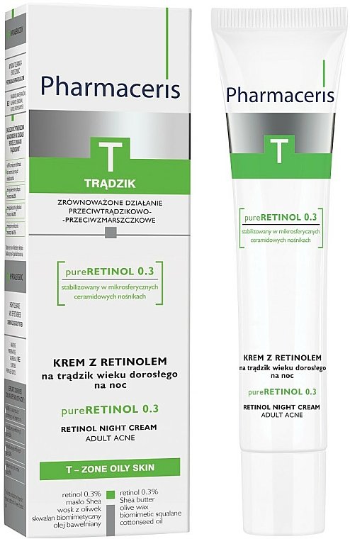 Pharmaceris T ANTI-ACNE RETINOL NOĆNA KREMA za akne u odrasloj dobi pure-RETINOL 0.3 40 ml